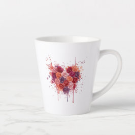 Caneca De Café Latte Flores