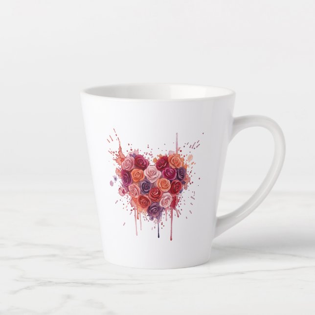 Caneca De Café Latte Flores (Direita)