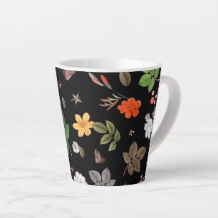 Caneca De Café Latte Flores Amarelas e Rosas Brancas 8