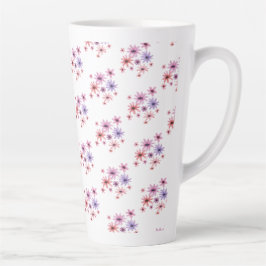 Caneca De Café Latte Flores Caprichosas