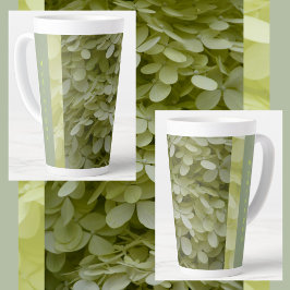 Caneca De Café Latte Flores Celadon Green Hydrangea