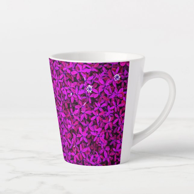 Caneca De Café Latte Flores Cuecas Roxas (Direita)