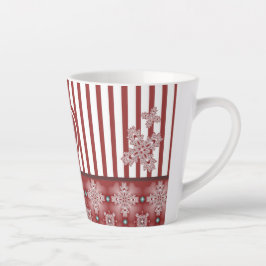 Caneca De Café Latte Flores de Artdeco em Estilo Retroativo com monogra