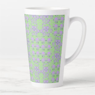 Caneca De Café Latte Flores de Bulbo e Flores de Copa de Galhos