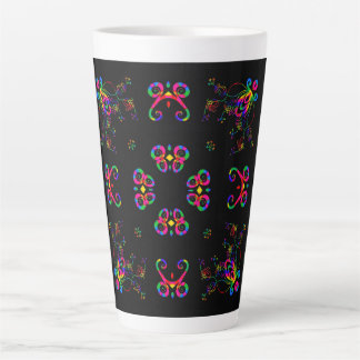 Caneca De Café Latte Flores de Festa de Dança