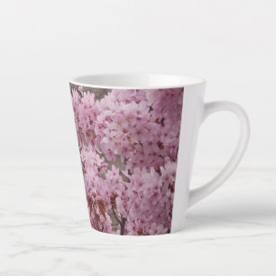 Caneca De Café Latte Flores de Flor Rosa Padrão Lata