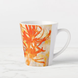 Caneca De Café Latte Flores de Fogo