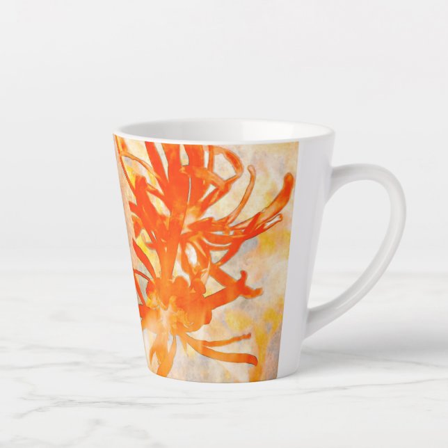 Caneca De Café Latte Flores de Fogo (Direita)