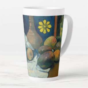 Caneca De Café Latte Flores De fruta Ainda Vintage Arte Monograma
