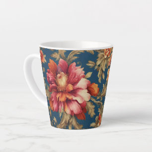 Caneca De Café Latte Flores de Grande Vintagem, Itália, refinadas