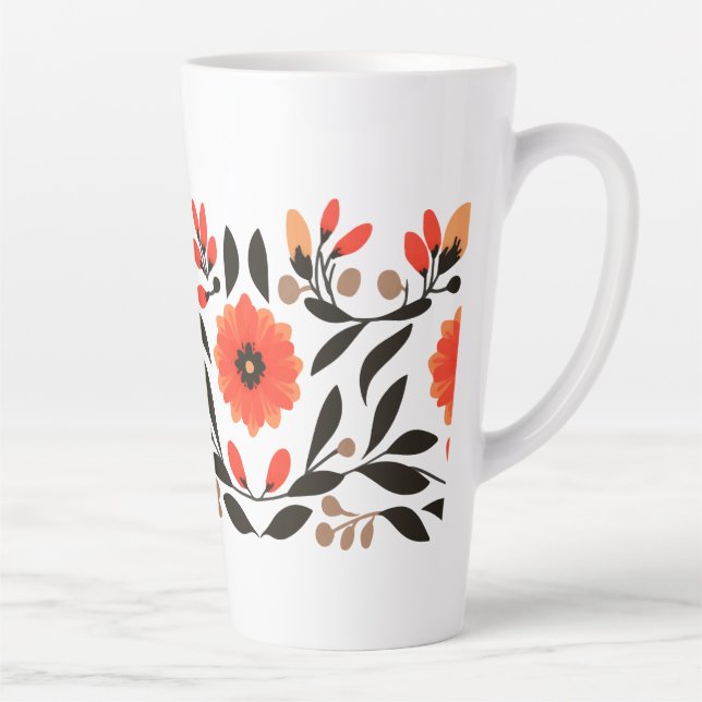 Caneca De Café Latte Flores de liberdade Boho (Direita)