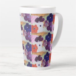 Caneca De Café Latte Flores de Mola Anemone