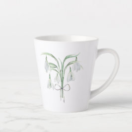 Caneca De Café Latte Flores de Neve Flor de Nascimento de Janeiro Cerâm