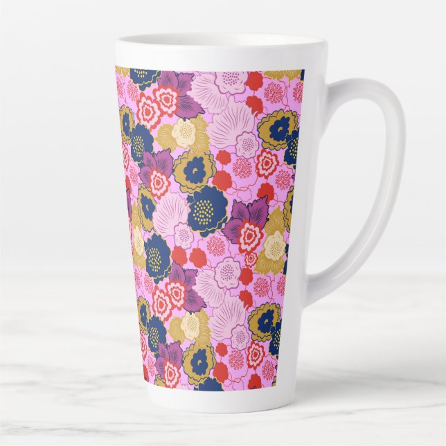 Caneca De Café Latte Flores de primavera (Direita)