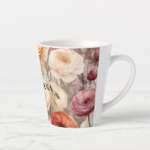 Flores de Primavera Creme Borgonha  