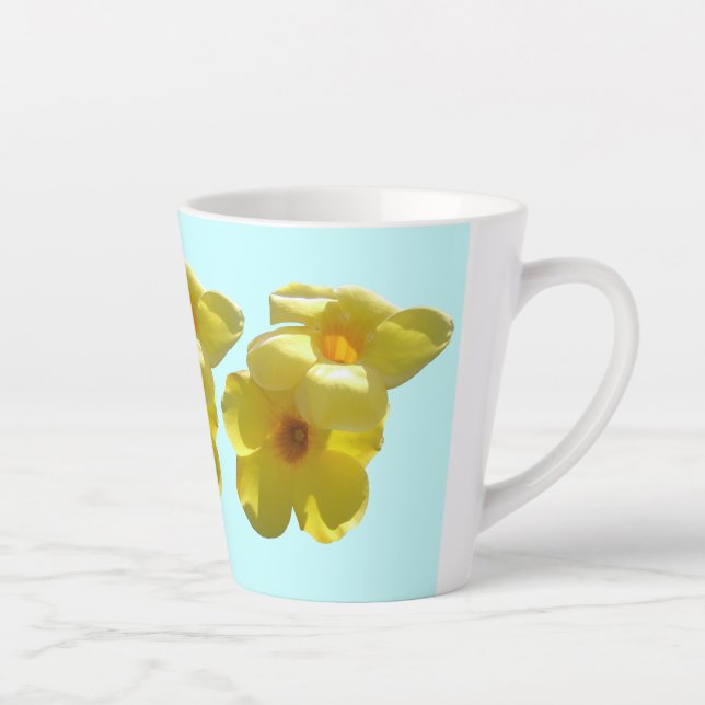Caneca De Café Latte Flores de Trombeta Dourada I (Direita)
