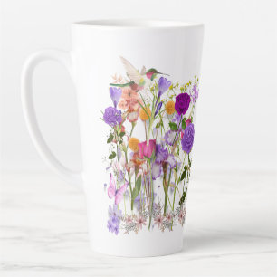 Caneca De Café Latte Flores do Coração
