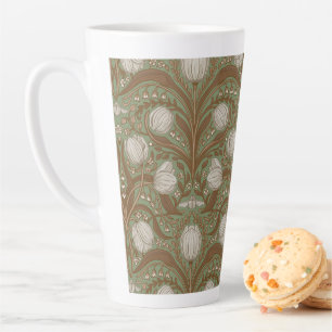 Caneca De Café Latte Flores do Jardim da Primavera na sálvia