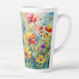 Caneca De Café Latte Flores e Rosas adoráveis