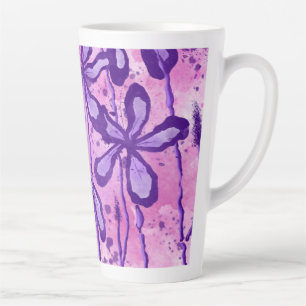 Caneca De Café Latte Flores Inclusas