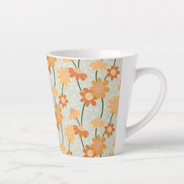 Caneca De Café Latte Flores retrorreflectoras bonito mudas na década de (Direita)
