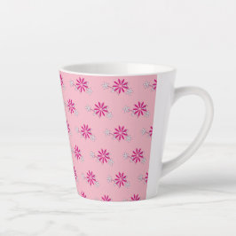 Caneca De Café Latte Flores Rosa 4Laila Latte Mug