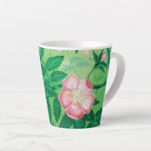 Caneca De Café Latte Flores-rosa selvagens pequenas