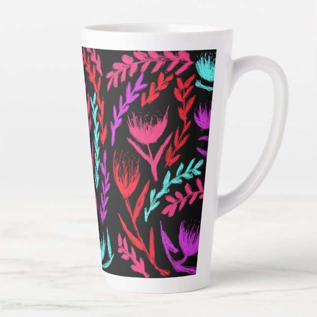 Caneca De Café Latte Flores selvagens em Cores aquele POP! (Direita)