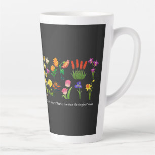 Caneca De Café Latte Flores Selvagens Mulheres e raparigas Florais