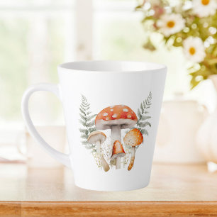 Caneca De Café Latte Floresta Caprichosa Cogumelo Fazenda Vintage 