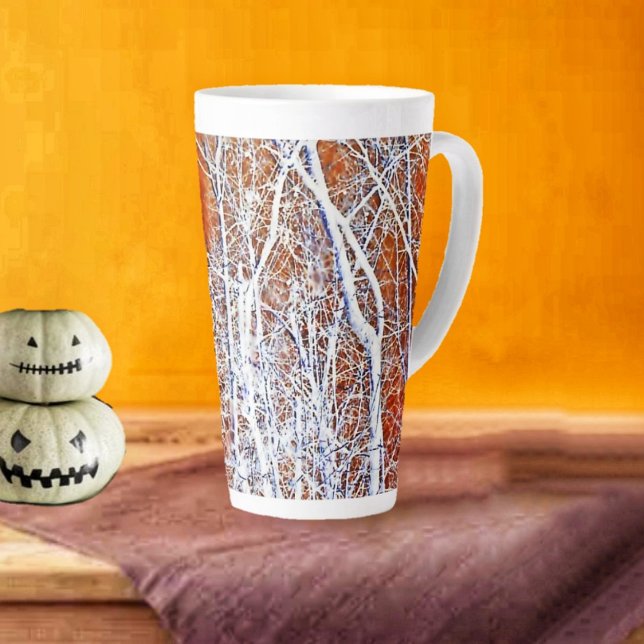 Caneca De Café Latte Floresta Esqueletal II (Grab your latte mug out of the cupboard, in time for Halloween!)