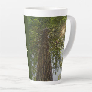 Caneca De Café Latte Floresta Pacífica Com Foto Da Natureza Com Luz Dou