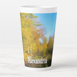 Caneca De Café Latte Floresta Sunny Autumn - Grande Personalizado