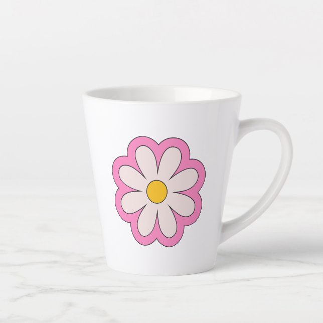 Caneca De Café Latte Flower (Direita)