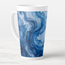 Fluxo Azul Harmonioso Branco Azul Abstrato