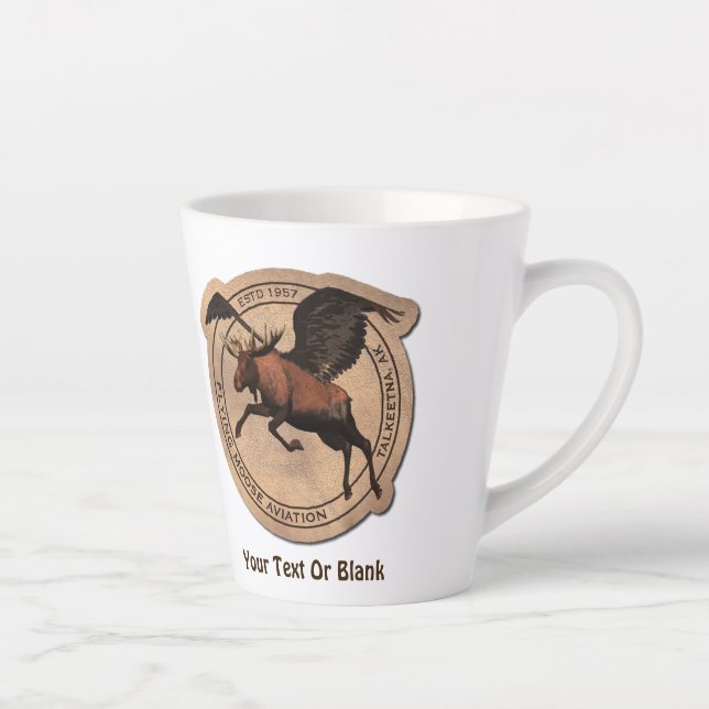 Caneca De Café Latte Flying Moose Aviation Patch (Direita)