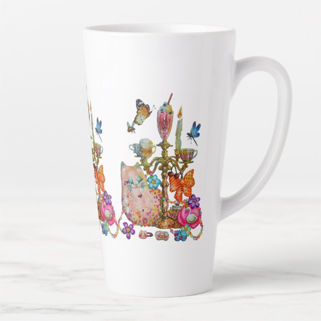 Caneca De Café Latte Fofo Pastel (Direita)