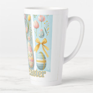Caneca De Café Latte Fofo Quatro Pinceladas Verticais de Aquarela Alegr