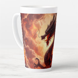 Caneca De Café Latte Fogo de Dragão