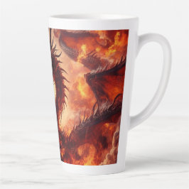 Caneca De Café Latte Fogo de Dragão