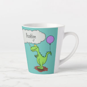 Caneca De Café Latte Fogo giro em forma de cartoon verde e engraçado