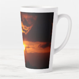 Caneca De Café Latte Fogo no céu