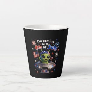 Caneca De Café Latte Fogos de Artifício Patrióticos de 4 de Julho do Al