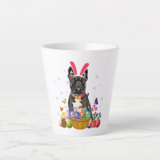 Caneca De Café Latte Foguete de Ovos para Páscoa de Coelhinho Francês