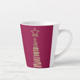 Caneca De Café Latte Foiled Christmas Tree's 