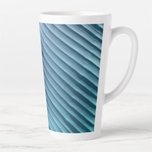 Caneca De Café Latte Folha Azul Diagonal