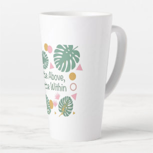 Caneca De Café Latte Folha de Palmeira Tropical Monstera Inspiradora Po