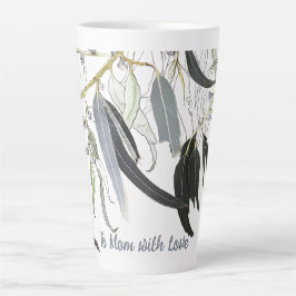 Caneca De Café Latte folha verde pálida de goma com mensagem