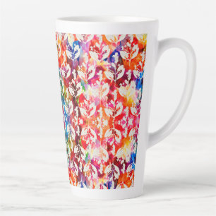 Caneca De Café Latte Folhas botânicas abstratas