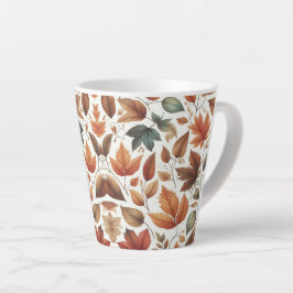 Caneca De Café Latte Folhas caindo